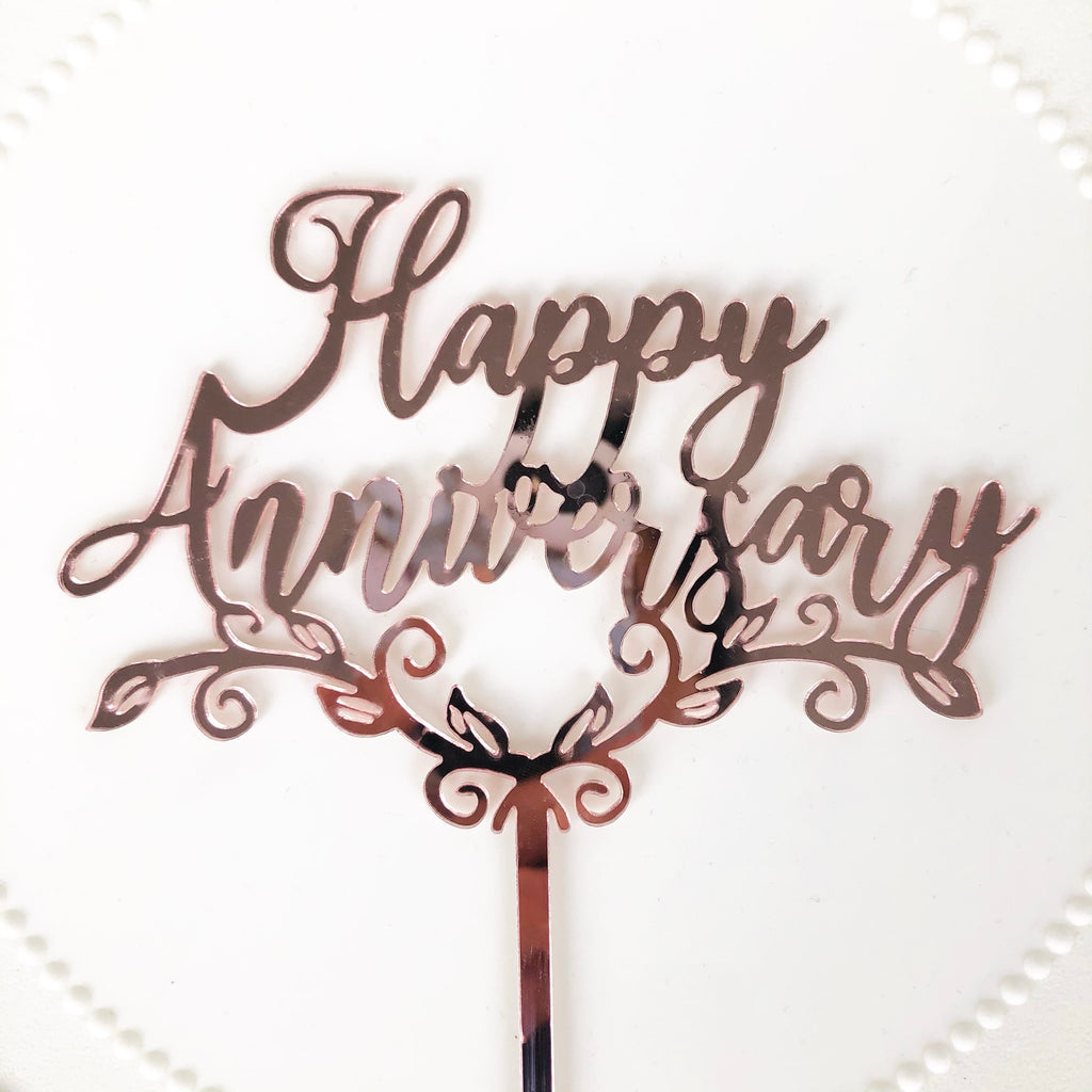 “Happy Anniversary” Cake Topper