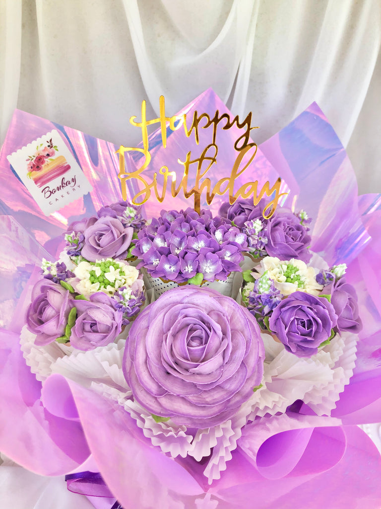 Purple Lover’s Garden Cupcake Bouquet
