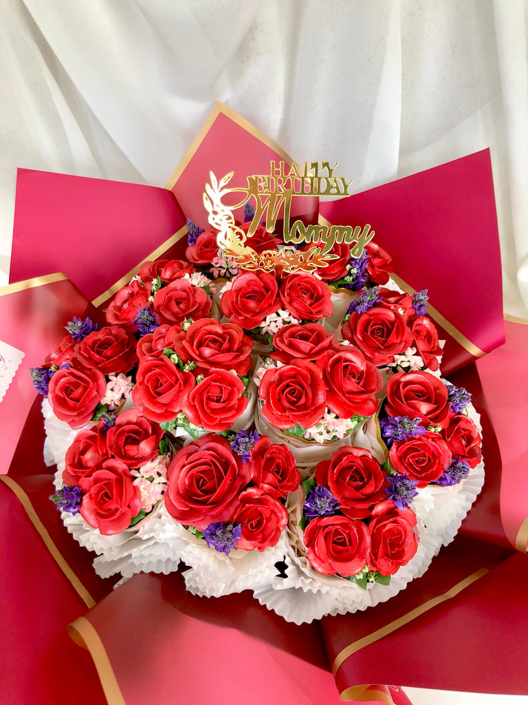 Passion Roses Cupcake Bouquet (Mom’s Birthday)