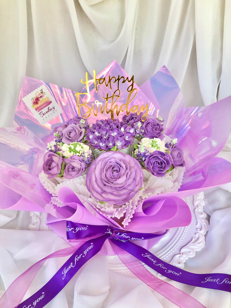 Purple Lover’s Garden Cupcake Bouquet
