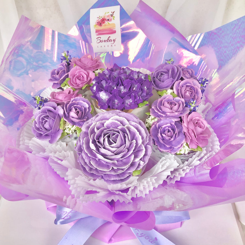 Purple Lover’s Garden Cupcake Bouquet