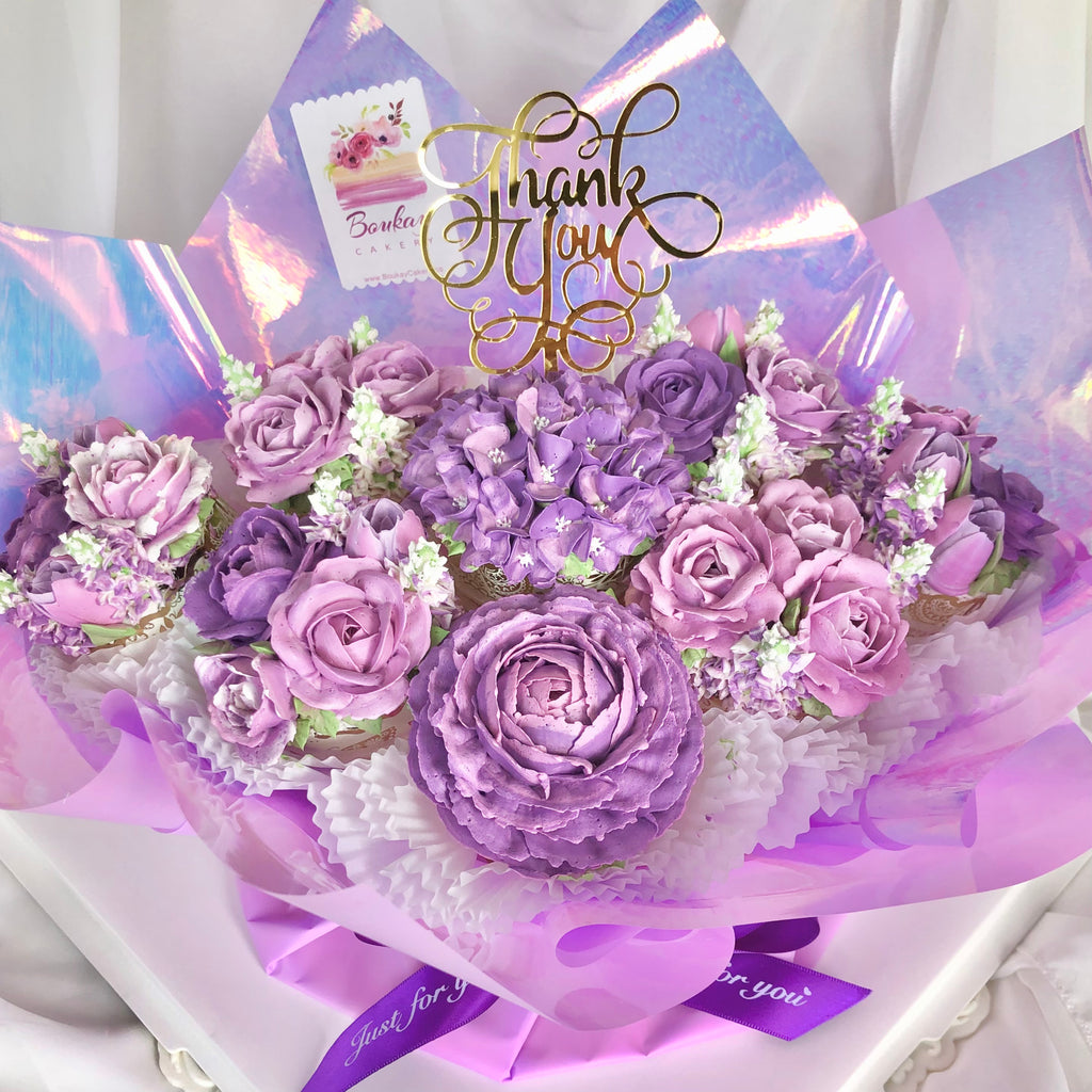 Purple Lover’s Garden Cupcake Bouquet