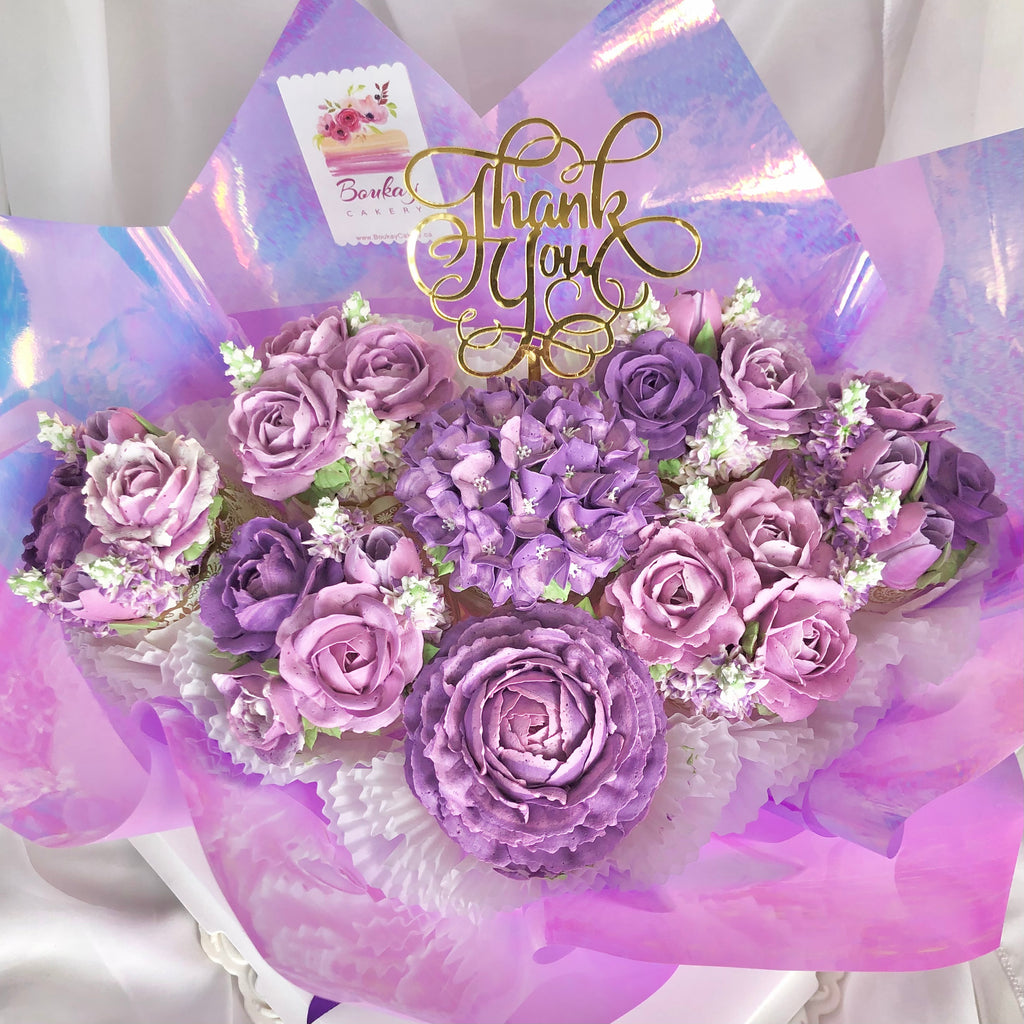Purple Lover’s Garden Cupcake Bouquet