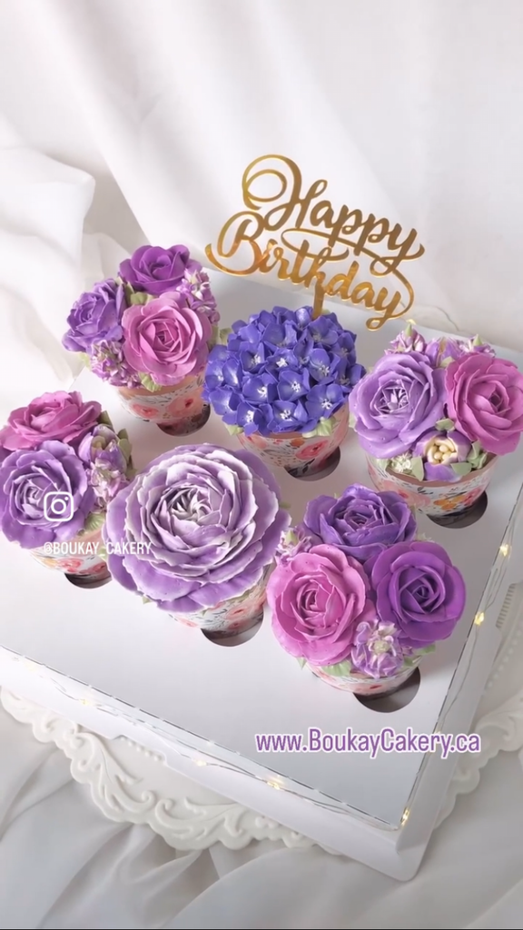 Purple Lover’s Garden Cupcake Box
