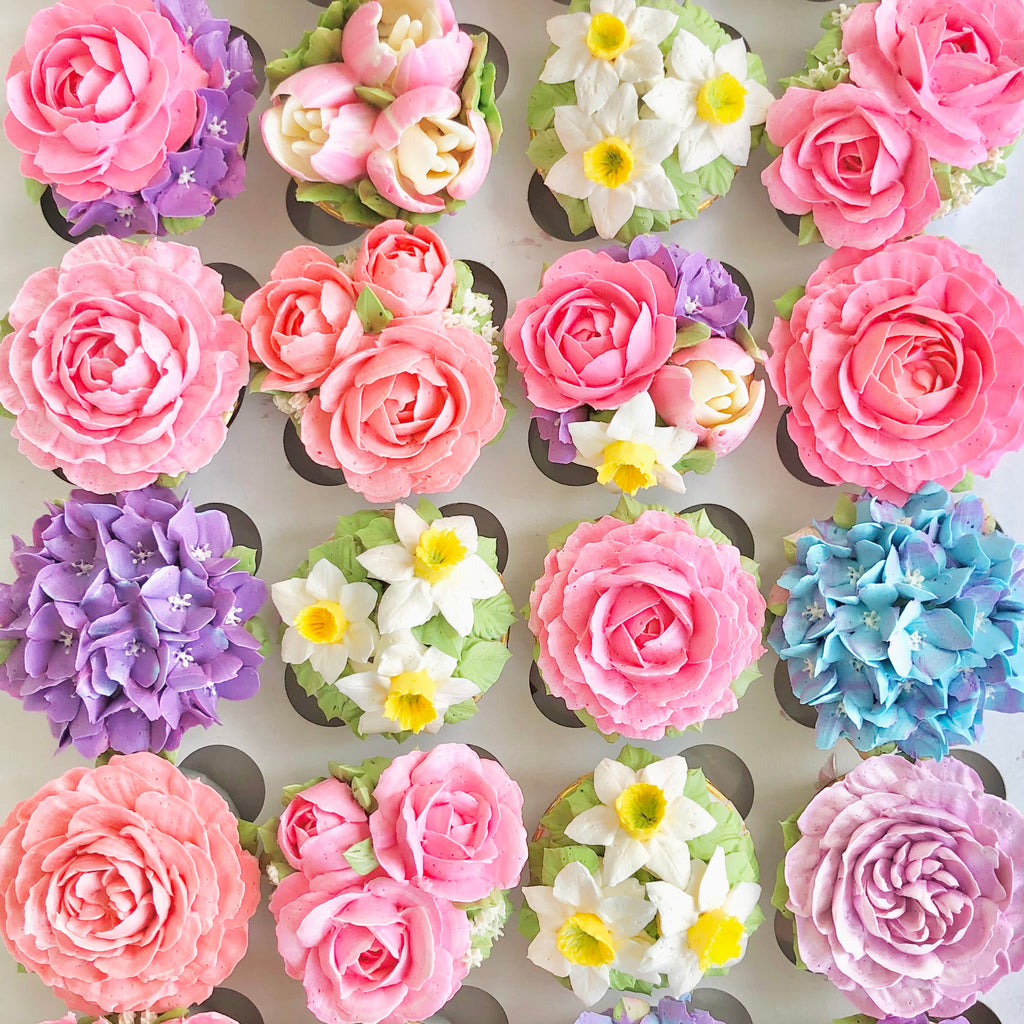 Happy Blossoms 16 Mini Cupcake Box