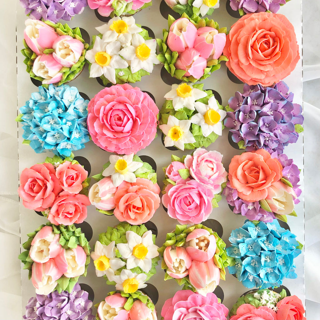 Happy Blossoms 24 Mini Cupcake Box