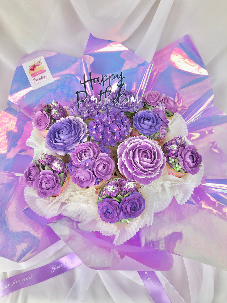 Purple Lover’s Garden Cupcake Bouquet