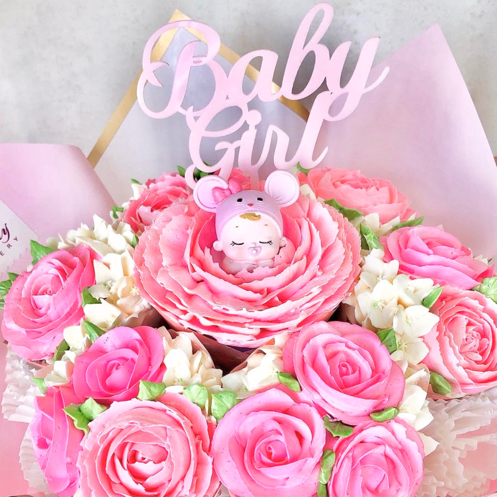 Pink Baby Cupcake Bouquet